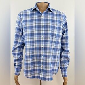 Tommy Hilfiger Plaid Long Sleeve Button Shirt, Regular Fit, Men's Size Large